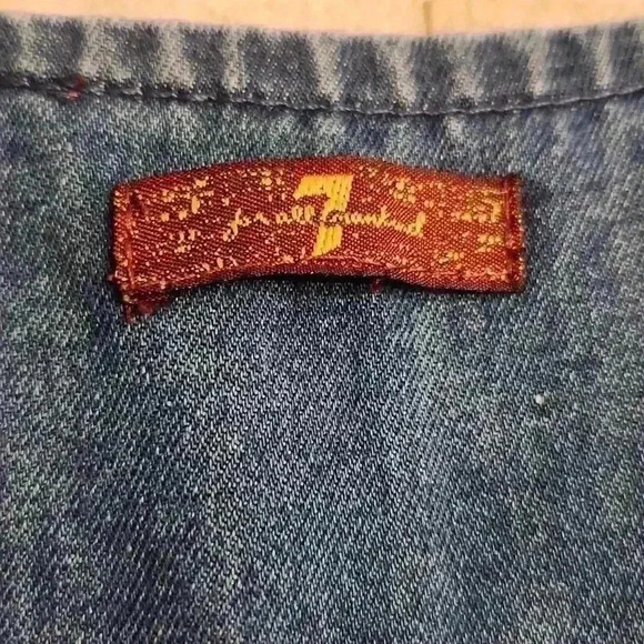 7 For All Mankind Denim Button Up Short Romper - Picture 9 of 13